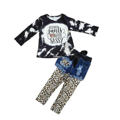 China GirlyMax GirlyMax Style Autumn Winter Girls Leggings Sassy Raglan Baby Outfits Jean Shorts Leopard Print Preppy Tie Dye for sale