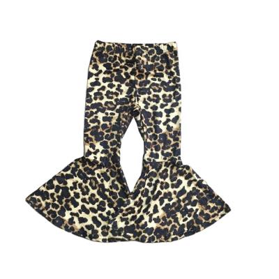 China GirlyMax Anti-wrinkle Autumn Winter Girls Bell Bottom Leopard Print Long Pants for sale