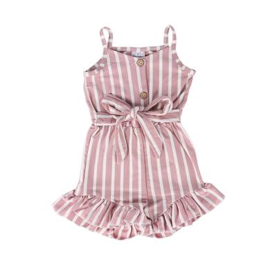 China Summer casual girls stripe pink romper for sale