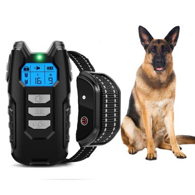 China Sustainable Electric 800m Dog Training With LCD Display Vibration Anti-bark Control Rechargeable Remote Waterproof Collar for sale