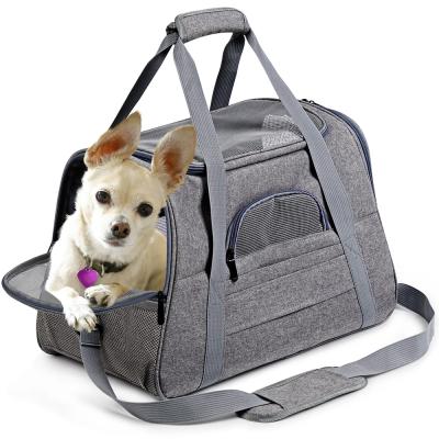 China Viable Portable Dog Backpack With Mesh Window Airline Approved Small Pet Carrier Bag Carrier for sale