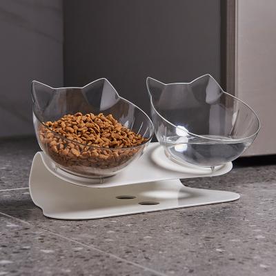 China Plastic Non-slip Double Dog Raised Feeder Water Bowl Cat Food Pet For Dogs Feeder Bowls for sale