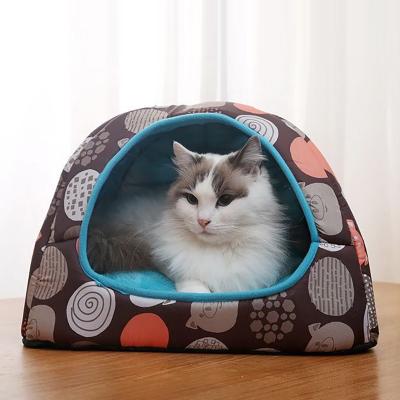 China Soft Cat House Nest Cave Cats Beds Small Dogs Kittens Pet Room Cushion Basket Cat Sleeping Pillow Mat Tent Warm Puppy Sofa for sale