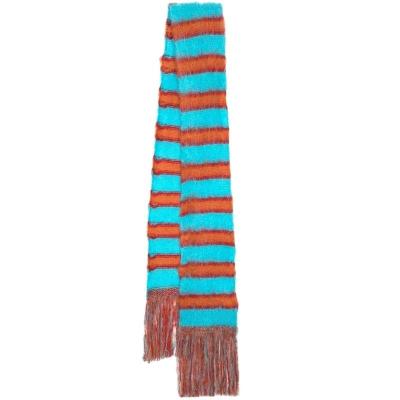 China Long Custom OEM and ODM Men Knitted Sweater Winter Mohair Knitwear Striped Scarf Women Knit Scarf for sale