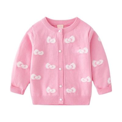 China OEM & ODM Custom Anti-shrink Kids Sweater Baby Cotton Knitwear Girls Cartoon Knit Pullovers Baby Winter Cardigan Baby Sweater for sale