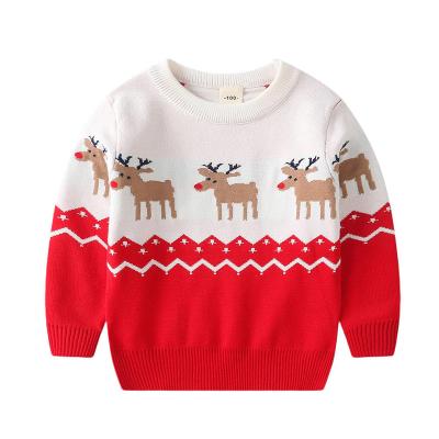 China OEM & ODM Anti-Shrink Custom Kids Sweater Cotton Boys Knit Jumper Baby Knitwear Cartoon Baby Winter Christmas Sweater for sale