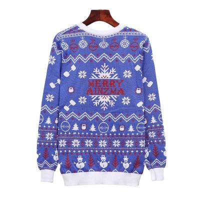 China OEM & ODM Custom Christmas Sweater Jacquard Clothes Anti-wrinkle Long Sleeve Knitwear Winter Knitted Unisex Ugly Christmas Sweater for sale