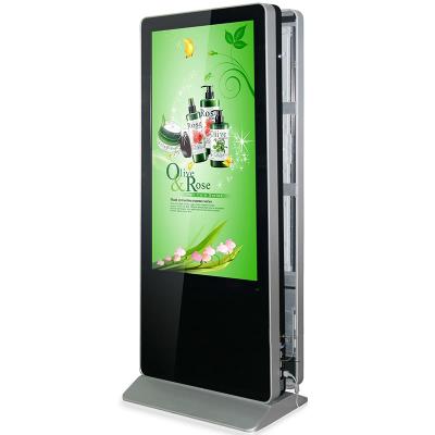 China 65 Inch Stand Alone Indoor Indoor Double Sided LCD Advertising Display Multimedia Digital Signage for sale