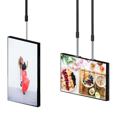 China 55 Inch Monitor Indoor Signage Commercial Advertising Indoor LCD Hanging Window Digital Signage For Shops for sale