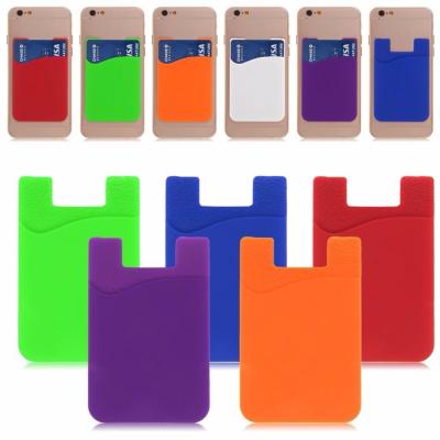 China Adhesive Sticker Back Cover Card Holder Case Pouch For Cell Phone 2017 Hot Sale colorful card holder for sale