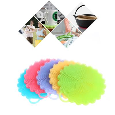 China Silicone Sponge Scrubber Brush Scrubber Cleaning Kitchen Home Wash Washing Tools for sale