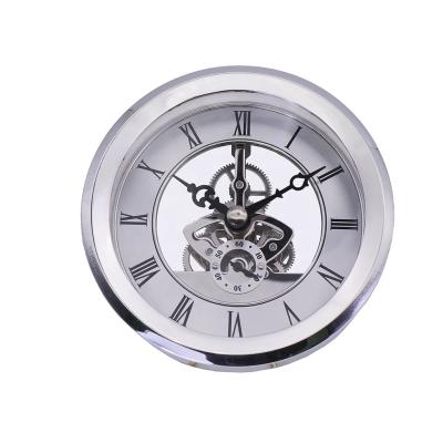 China Copper Diameter 103mm Silver Metal Skeleton Quartz Clock Movement Insert Clock à venda