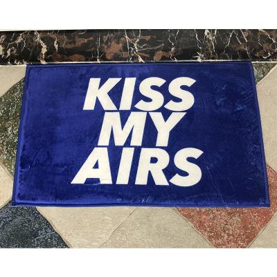 China Anti-bacteria China Floor Mat Factory Custom Kiss My Air 40*60cm Coral Fleece Floor Mat for sale