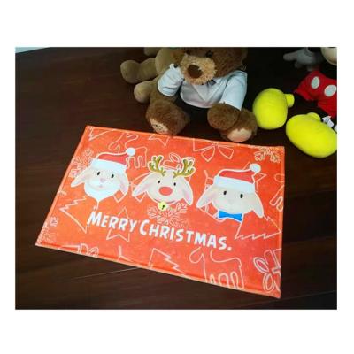 China Anti-Bacteria Personalized Mats Christmas Coral Fleece 45*75cm Floor Mats Doormat for sale