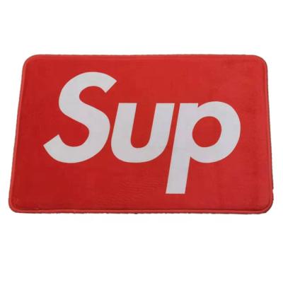 China Anti-Bacteria Drop Shipping SUP Coral Fleece Mat Hold Back Flannel Rug Custom Printed Sneaker Hold Back Door Floor Mats Doormats for sale