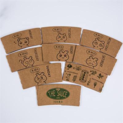 China Recyclable Custom Printed PE Coated Coffee Paper Cup Sleeve Paper Cup Fan For Drink Cup for sale