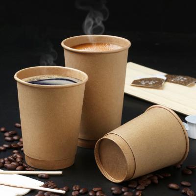 China Custom Disposable Paper Cup 200ml Double Paper Cup Wall Wrapping Paper Soup Biodegradable Custom Disposable Paper Cup for sale