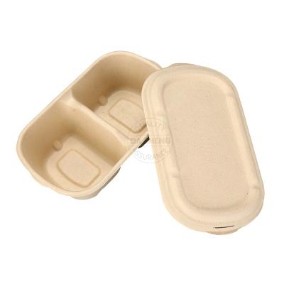 China Sugar Cane Biodegradable Take Out Bagasse Lunch Box Food Container with Lid for sale