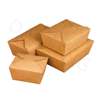 China Biodegradable Custom Disposable Food Grade Food Paper Kraft Paper Packaging Box for sale