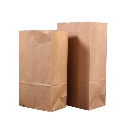 China Biodegradable Disposable Fast Food Kraft Paper Packaging Bag Customize Kraft Paper Bag for sale