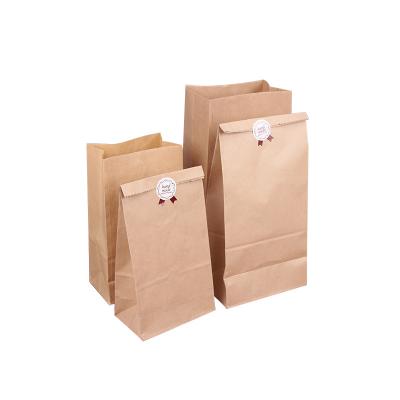 China Custom Recyclable For Food Grade Kraft Paper Bag Recycled Brown Paper Bag With Logo Printed Kraft Paper Bag for sale