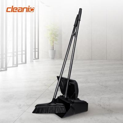 China Hotel Sustainable Outdoor Windproof Floor Solution Tool Supplies Standing Cleaning Broom And Dustpan For Lobby for sale