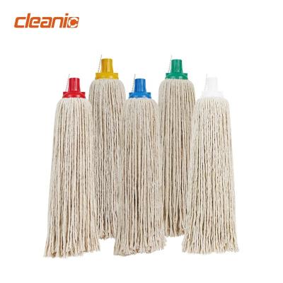 China Viable Floor Cleaning Tool Accessories Soft Round Cotton Thread Screw Mop Head Refill Replacement For Professional Wet Mop for sale