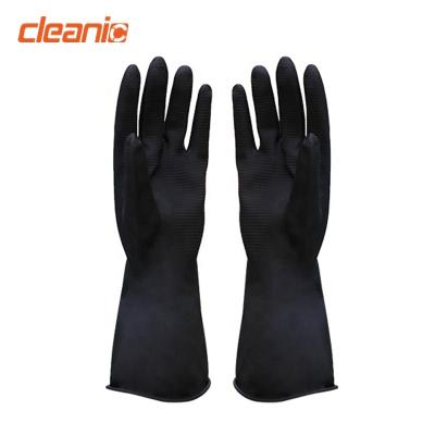 China Customized logo high quality acid alkali proof hand cleaning heavy duty industrial rubber gloves for outdoor cleaning for sale