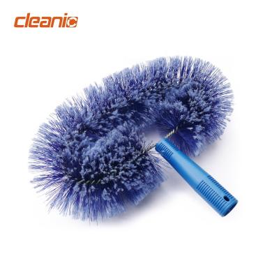 China Durable Indoor Long Reach Around Professional Cobweb Duster Brush with Extension Pole for High Ceiling Cobweb Cleaning for sale