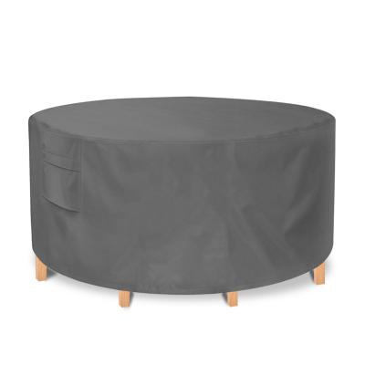 China New Popular Simple Style Round Black Outdoor Furniture Patio Table Covers With Cord And Handles for sale