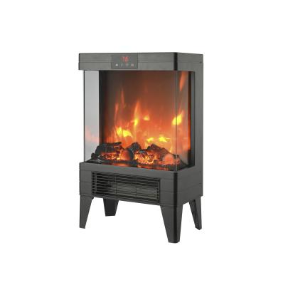 China High Quality Home Household 2000W Electric Fireplace Heater With Glass In 3 Face for sale