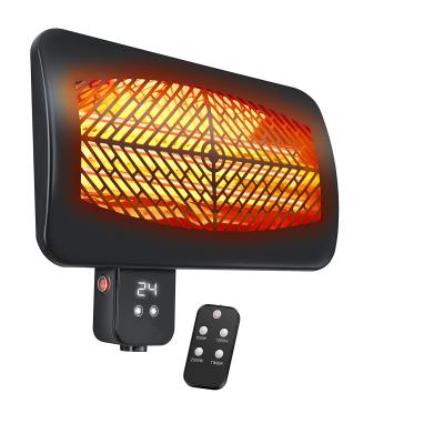 China Wall Mounted Electric Quartz Heater 2000W Infrared Outdoor Patio Garden Tube Heater With Remote Control for sale