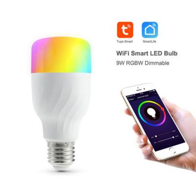 China New Arrival Voice Control 600ml RGBW JL02 Home Automation Tuya Smart WiFi RGBW LED Residential Light Bulb for sale