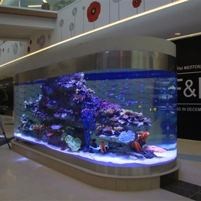 China Cylindrical Viable Aquarium Tank Acrylic Fish Tank For Restaurant for sale