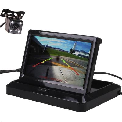 China Professional Built-in Speaker Manufacturer Car LCD Display Screen 5 Inch Foldable Car Monitor for sale