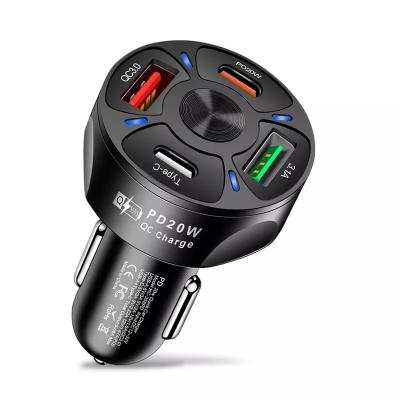 China QC 3.0 Quick Charger Qc3.0 4 Ports Usb Fast Car Charger For Huawei Iphone Xiaomi Samsung Dual 4 Port Usb Auto Fast Charging Adapter for sale