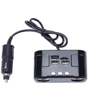 China Lighter Vehicle Charger 60w Wireless Car Plug Adapter With Usb 3.4a 2 Car Charger And BT Fm Transmitter for sale