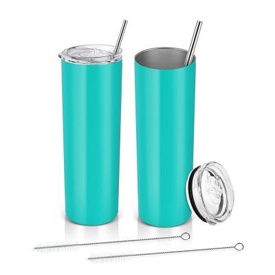 China 20oz Stainless Steel Skinny Tumbler Wine Tumbler Cups Coffee Mug Stocked Bottle With Slide Lid for sale