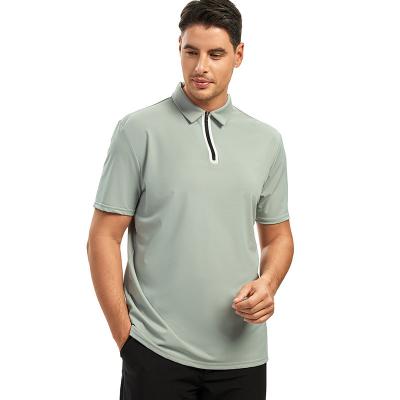 China Breathable Ready To Ship Stocklot Mens Golf Polo Shirt Men's Available Sports Zip Front Formal Uniform Polo Shirt for sale