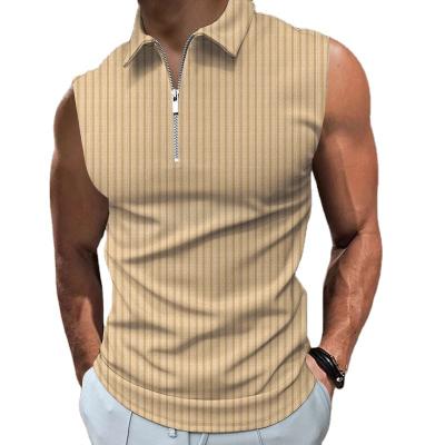 China Breathable ready to ship stocklot men's summer zipper POLO Shirt Online Wholesale new arrival ribbed knitting polo shirt for sale