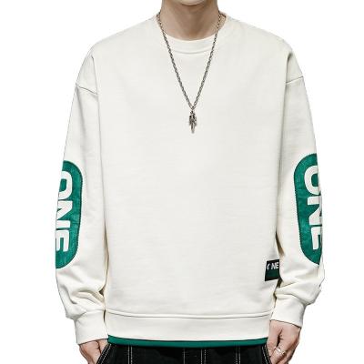 China Stocklot M-8XL Breathable Oversize Embroidery Patchwork Ready Made Men's Colorblock Sweatershirt Print In Stock for sale