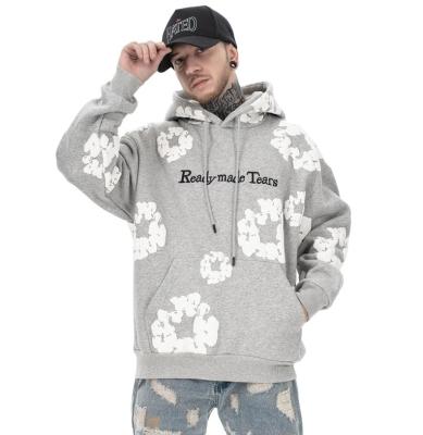 China Stocklot Autumn Winter Foaming Print Men's Casual Hoodies Ready Made Sweartershirt Breathable Embroidery In Stock for sale