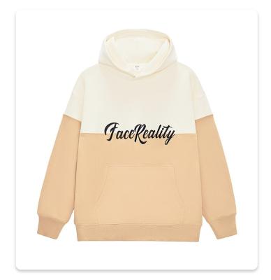 China Heavy Weight 380GSM Ready Made Mens Stocklot Embroidery Crewneck Colorblock Breathable Hoodies In Stock for sale