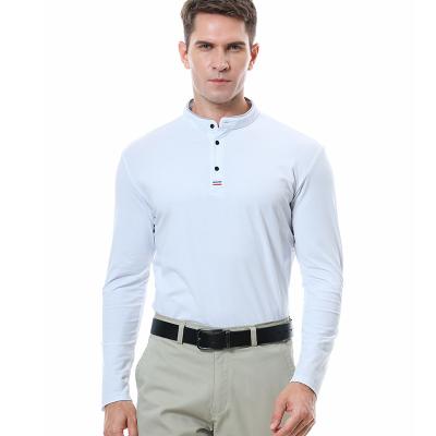 China Breathable Ready to Ship New Winter Stocklot Men's Stand Collar Golf Polo Sleeve Men's Tops T-Shirt Season Long In Stock for sale