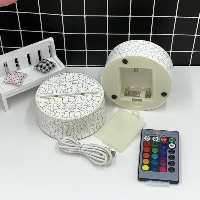 China Small Screw 3d Night Light Base Remote Control Colorful Small Night Base for sale