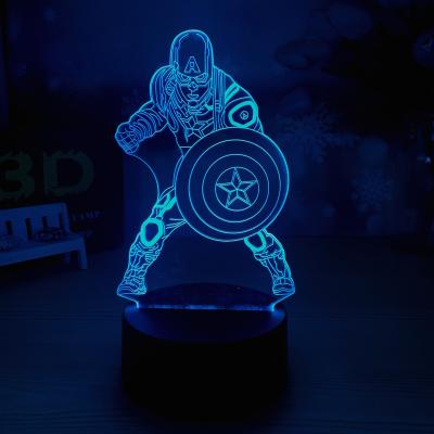 China Modern Super Heroes Touch Acrylic Night Light Bedside Bedroom Light Creative New Viewing Lamp for sale