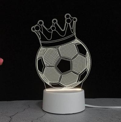 China Hot Selling Presentation Gift Set 3D Printing Football USB Interface LED Night Light Home Decoration Wholesale Gifts for sale