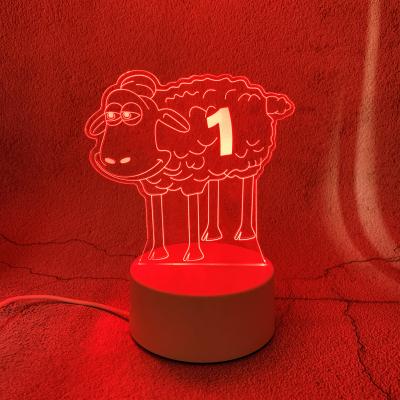 China Modern Factory 3 Color Touch 3D Night Light 3D Illusion LED Acrylic Direct Light for sale