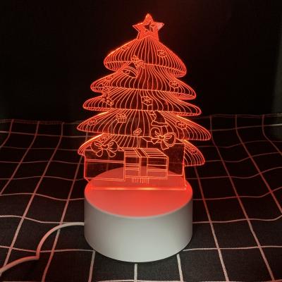 China Modern Purple Blue Red Acrylic 3D Panel Acrylic Night Light 3D Illusion 3 Colors Custom Gift Light Custom Light for sale