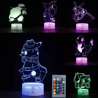 China Modern Anime Night Light Anime Child LED Night Lamps Colorchanging LED 3D Lamp Living Room Decoration 3D Decor Acrylic Illusion Night Lamp for sale